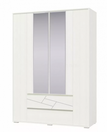 Шкаф 4-х дверный с ящиками Аделина 1600 Рамух белый в Уяре - uyar.mebel54.com | фото