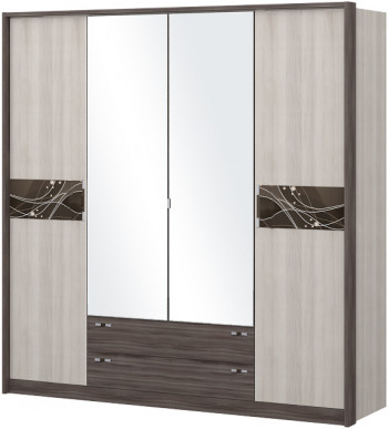 Шкаф четырехстворчатый с зеркалом Шк69.1 Николь в Уяре - uyar.mebel54.com | фото