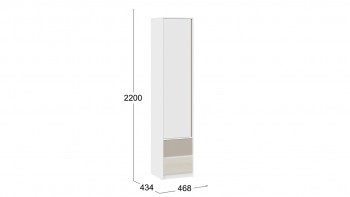 Шкаф для белья комбинированный «Сканди» Дуб Гарден/Белый/Глиняный серый в Уяре - uyar.mebel54.com | фото