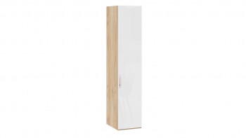 Шкаф для белья с 1 глухой дверью «Эмбер» Яблоня Беллуно/Белый глянец в Уяре - uyar.mebel54.com | фото