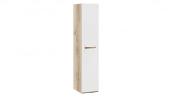 Шкаф для белья с 1-ой дверью «Фьюжн» Дуб Делано/Белый глянец в Уяре - uyar.mebel54.com | фото