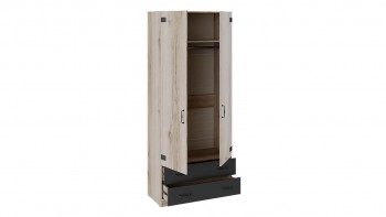 Шкаф для одежды комбинированный «Окланд» (Фон Черный/Дуб Делано) в Уяре - uyar.mebel54.com | фото