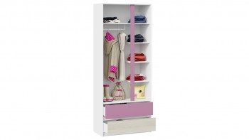 Шкаф для одежды комбинированный «Сканди» Дуб Гарден/Белый/Лиловый в Уяре - uyar.mebel54.com | фото