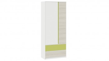 Шкаф для одежды комбинированный «Сканди» Дуб Гарден/Белый/Зеленый в Уяре - uyar.mebel54.com | фото