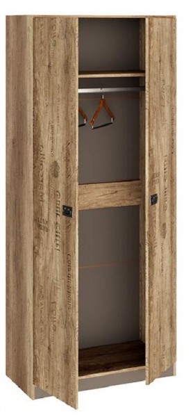 Шкаф для одежды «Пилигрим» (Дуб Каньон светлый, Фон серый) в Уяре - uyar.mebel54.com | фото
