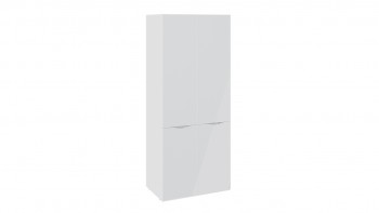 Шкаф для одежды с 2 дверями со стеклом «Глосс» (Белый глянец/Стекло ) в Уяре - uyar.mebel54.com | фото