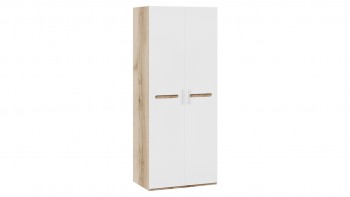 Шкаф для одежды с 2-мя дверями «Фьюжн» Дуб Делано/Белый глянец в Уяре - uyar.mebel54.com | фото