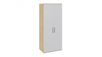 Шкаф для одежды с 2-мя глухими дверями «Квадро» (Бунратти/Белый глянец) в Уяре - uyar.mebel54.com | фото