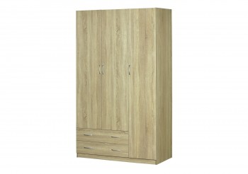 Шкаф для платья и белья 3-х дверный без зеркала Дуб Сонома в Уяре - uyar.mebel54.com | фото
