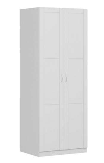 Шкаф двухдверный Пегас сборный белый в Уяре - uyar.mebel54.com | фото