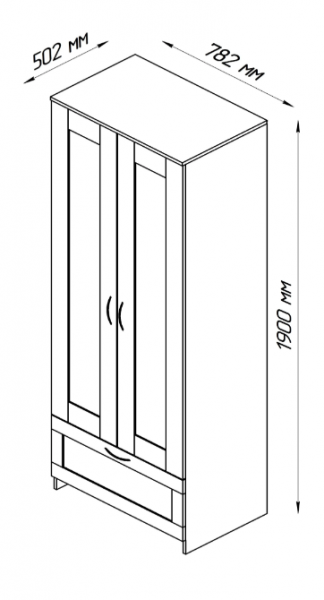 Шкаф двухдверный Сириус с 1 ящиком белый в Уяре - uyar.mebel54.com | фото