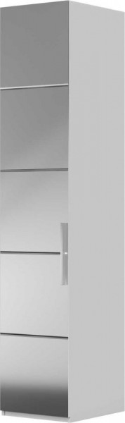 Шкаф ШР-1 зеркало, левый, Вива (Белый/Белый глянец/Платина) в Уяре - uyar.mebel54.com | фото