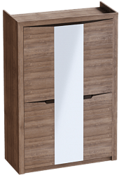 Шкаф трехдверный Соренто Дуб стирлинг/Кофе структурный матовый в Уяре - uyar.mebel54.com | фото