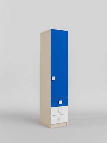 Шкаф угловой (секция с ящиками) Скай люкс (Синий/Белый/корпус Клен) в Уяре - uyar.mebel54.com | фото