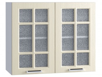 Шкаф верхний со стеклом 800, ШВС 800 (Клен кремовый/корпус белый) в Уяре - uyar.mebel54.com | фото