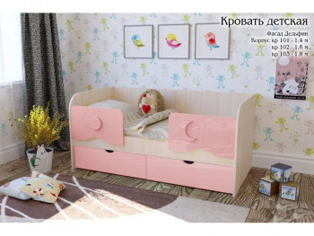 Соня Кровать детская 2 ящика 1.6 Розовый глянец в Уяре - uyar.mebel54.com | фото