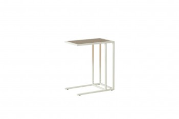Стол приставной Скандик 42.24 (со стеклом) (металл: белый) в Уяре - uyar.mebel54.com | фото