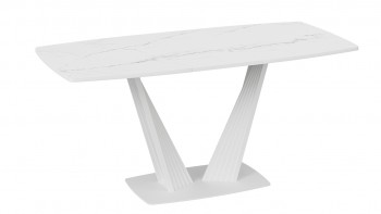 Стол раздвижной «Фабио» Тип 1 (Белый мрамор матовый) в Уяре - uyar.mebel54.com | фото