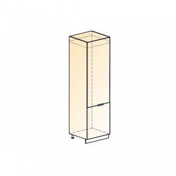 Стоун Шкаф-пенал L600 под холодильник (2 дв. гл.) (белый/грей софттач) в Уяре - uyar.mebel54.com | фото