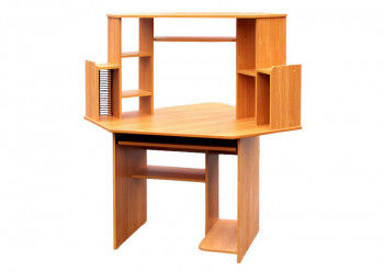 Угловой компьютерный стол (Вишня Оксфорд) в Уяре - uyar.mebel54.com | фото