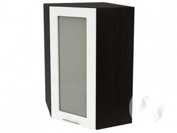 Угловой шкаф со стеклом Валерия-М ШВУС-599 (Белый глянец/Венге/верхний/высокий) в Уяре - uyar.mebel54.com | фото