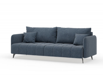 Валериан диван трёхместный прямой Синий, ткань RICO FLEX 101 в Уяре - uyar.mebel54.com | фото