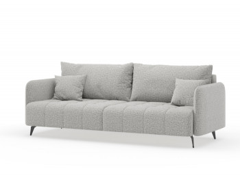 Валериан диван трёхместный прямой Светло-серый, ткань RICO FLEX 108 в Уяре - uyar.mebel54.com | фото