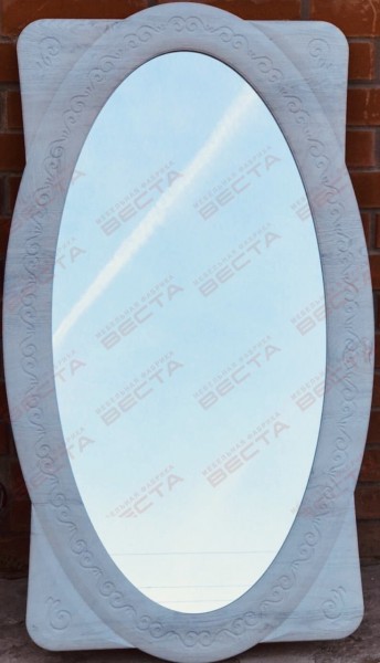 Зеркало Овальное МДФ Белый в Уяре - uyar.mebel54.com | фото